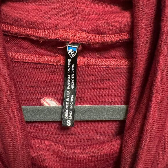 KUHL Berry Pink Cowl Thumbholes Pockets Long Sleeve Knit Dress Small - Picture 7 of 9